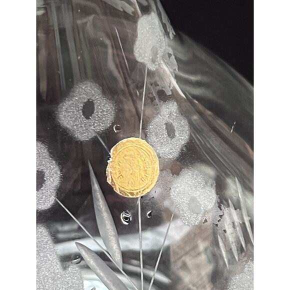 Vintage Crystal Decanter Hand Etched Made In Romania With Orig Sticker No Chips - Picture 4 of 9